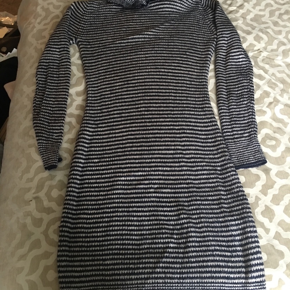 H&M striped turtleneck dress